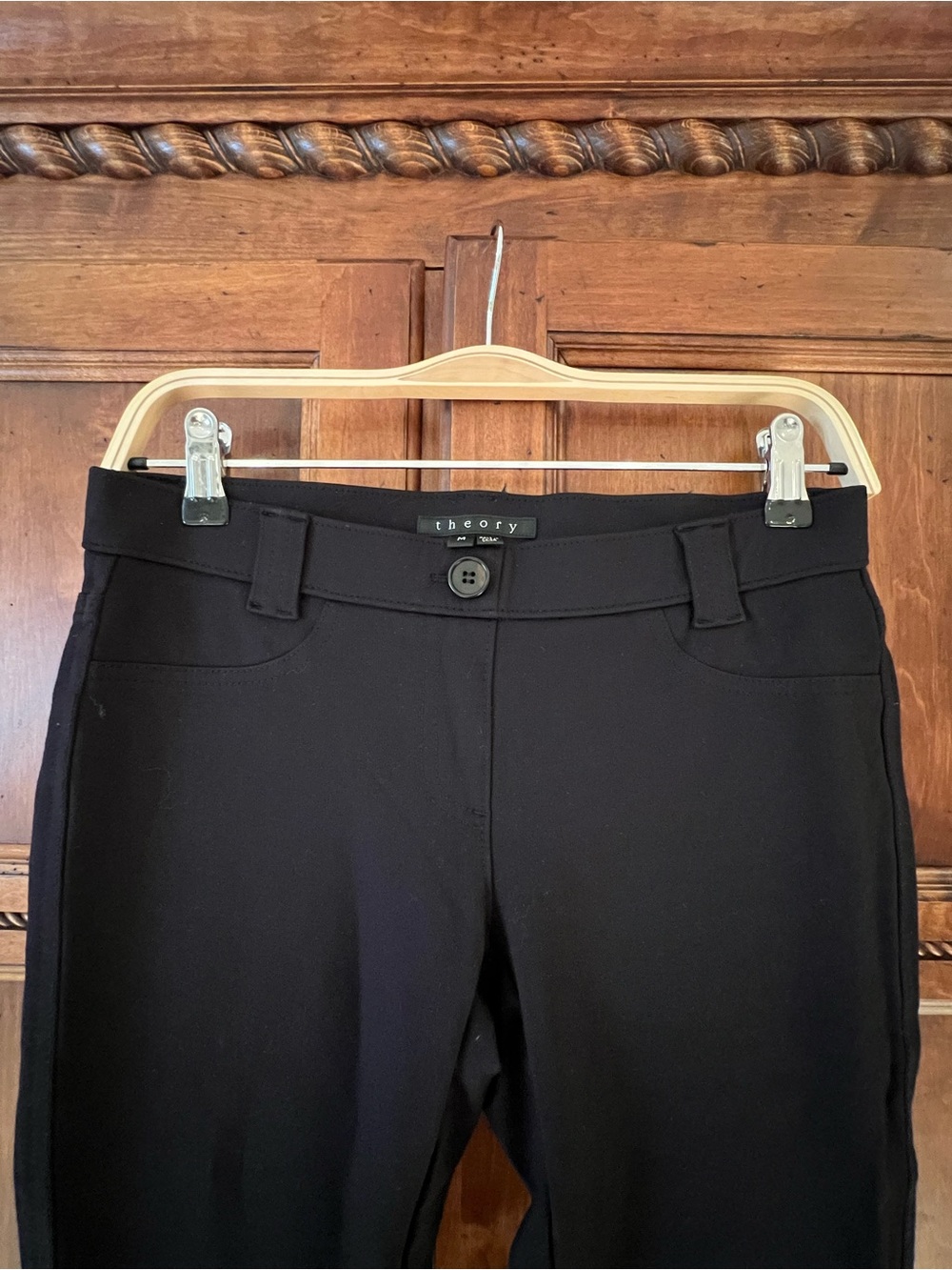 Theory Elly_Rave Skinny Ankle Black Pull On Pants | Belt Loops | SZ M | Like New - Picture 5 of 12